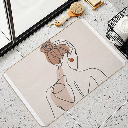 Line Woman Body Bath Mat