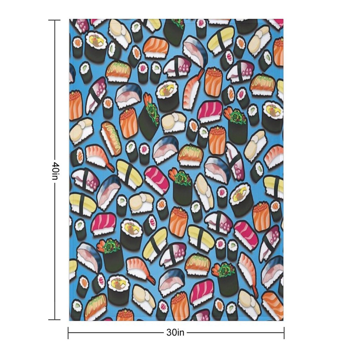 Blue Sushi Throw Blanket
