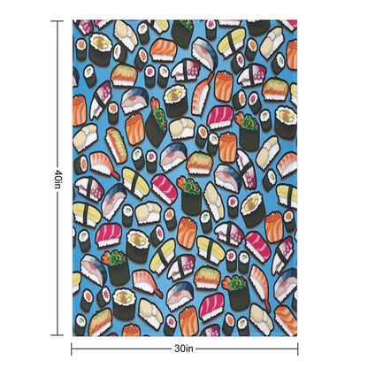 Blue Sushi Throw Blanket