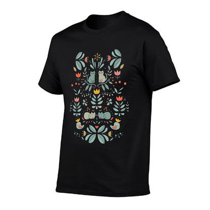 Swedish Folk Cats  Tagless Design T-Shirt