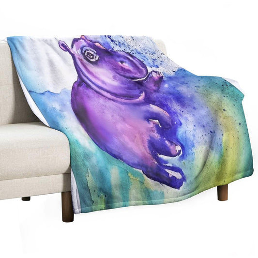 Baby Hippo Throw Blanket