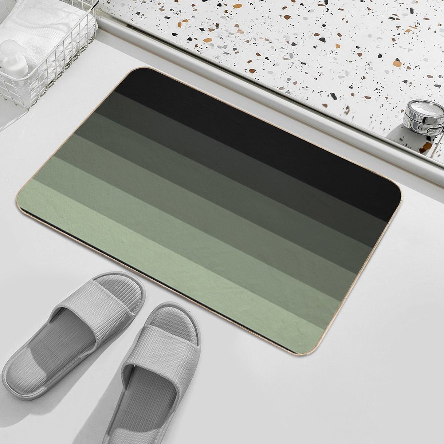 Fade to Black Camo Green Grey Shades Bath Mat