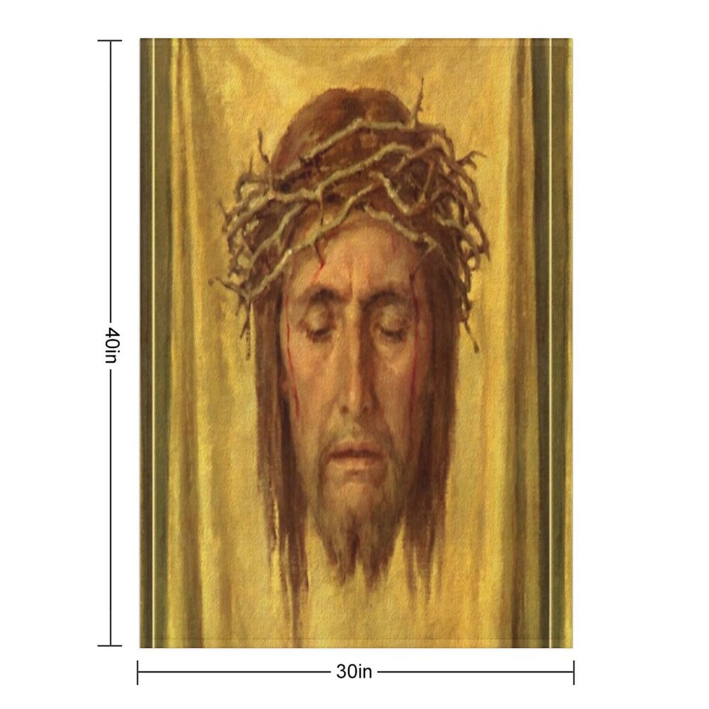 Veronica's  Veil, Jesus Face, Shroud Throw Blanket