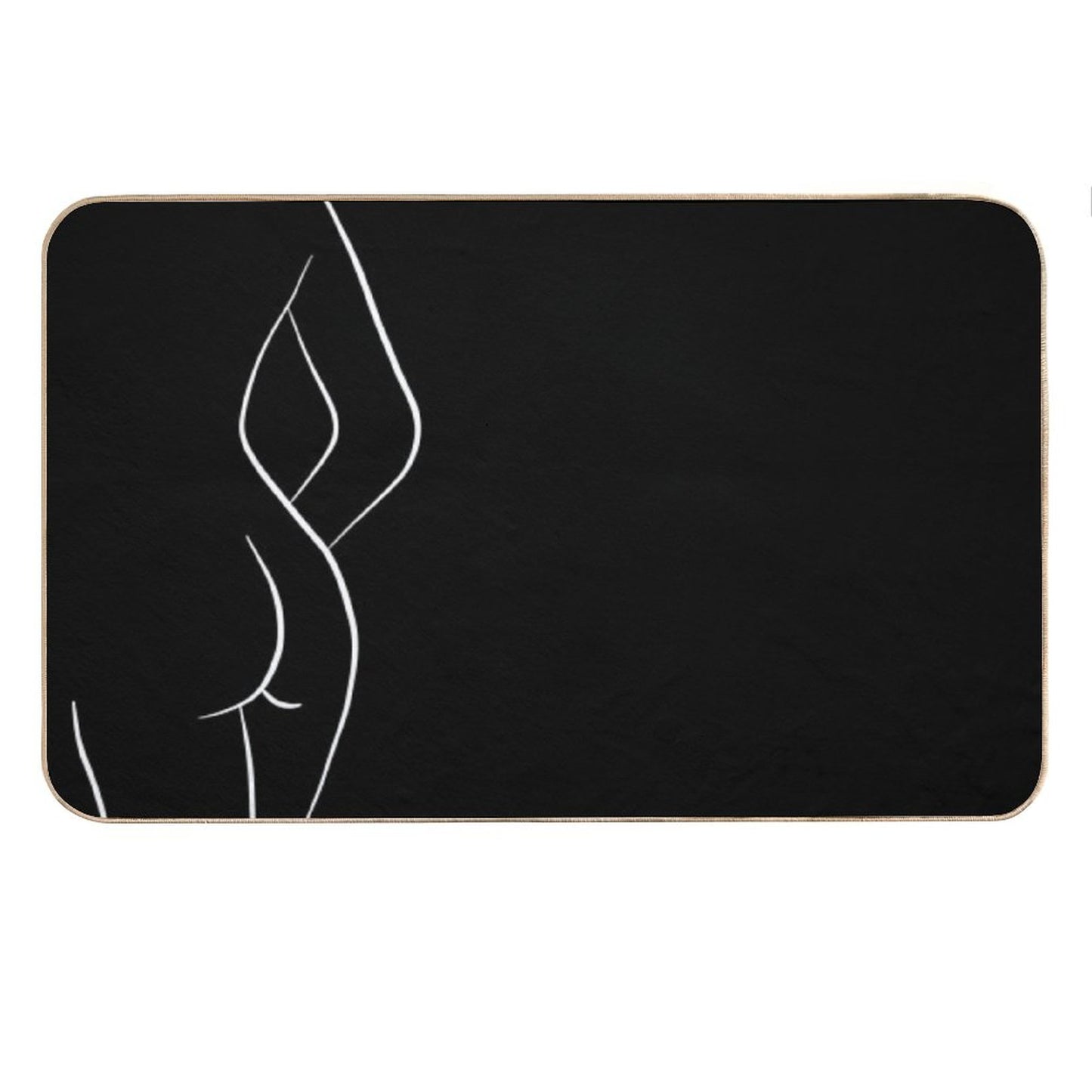 Woman Body Outline Line Art in Black - Hello Helena Bath Mat