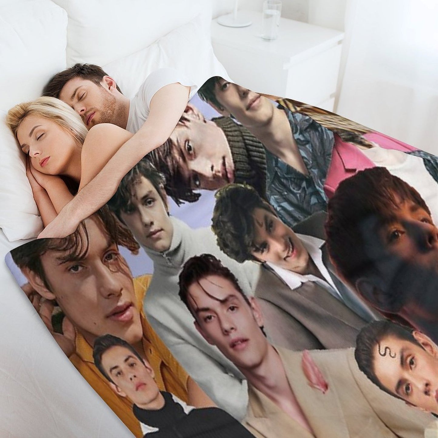 Louis Partridge Collage Throw Blanket