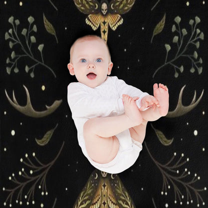 Death Head Moths Night Throw Blanket