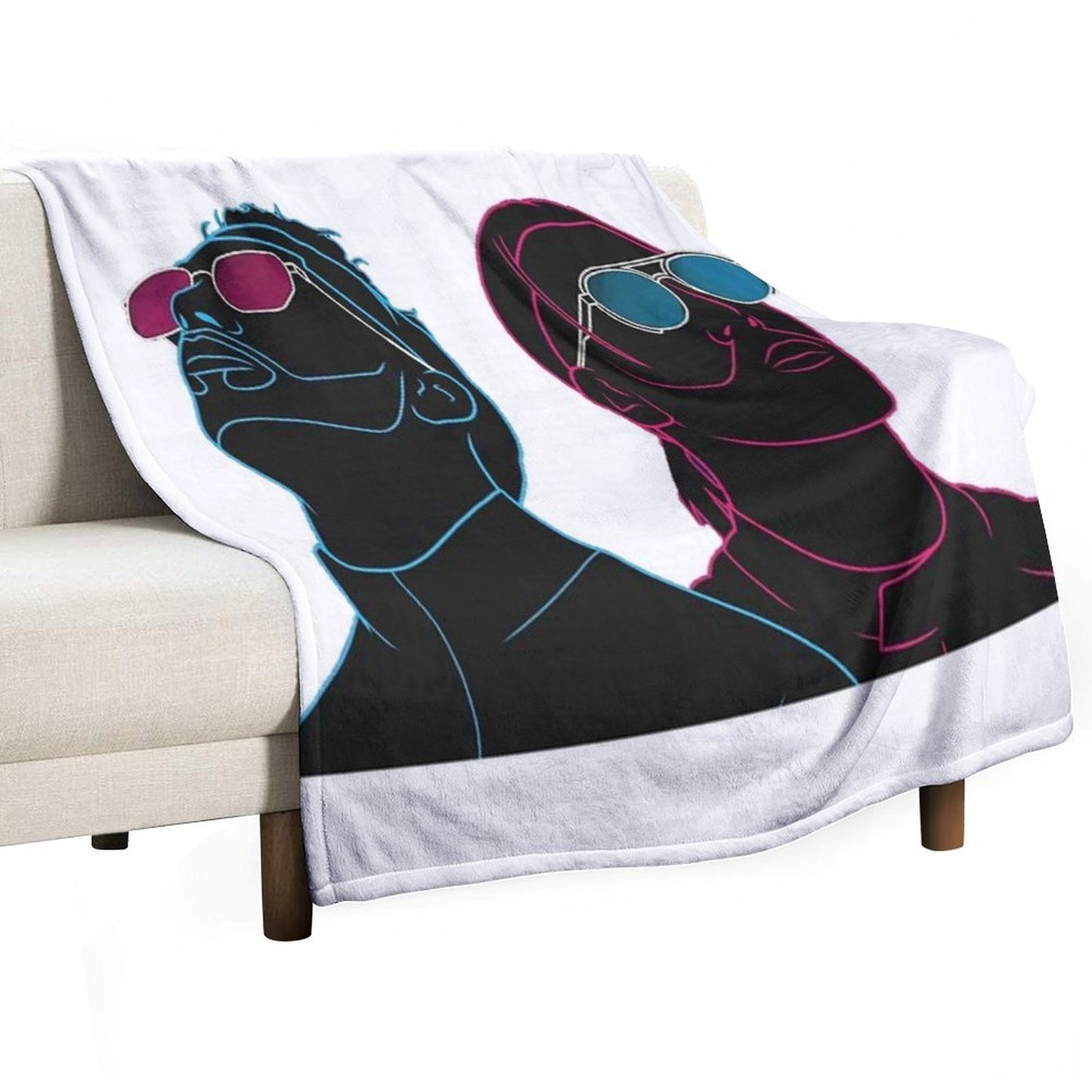 PNL Neon Effect Drawing Throw Blanket