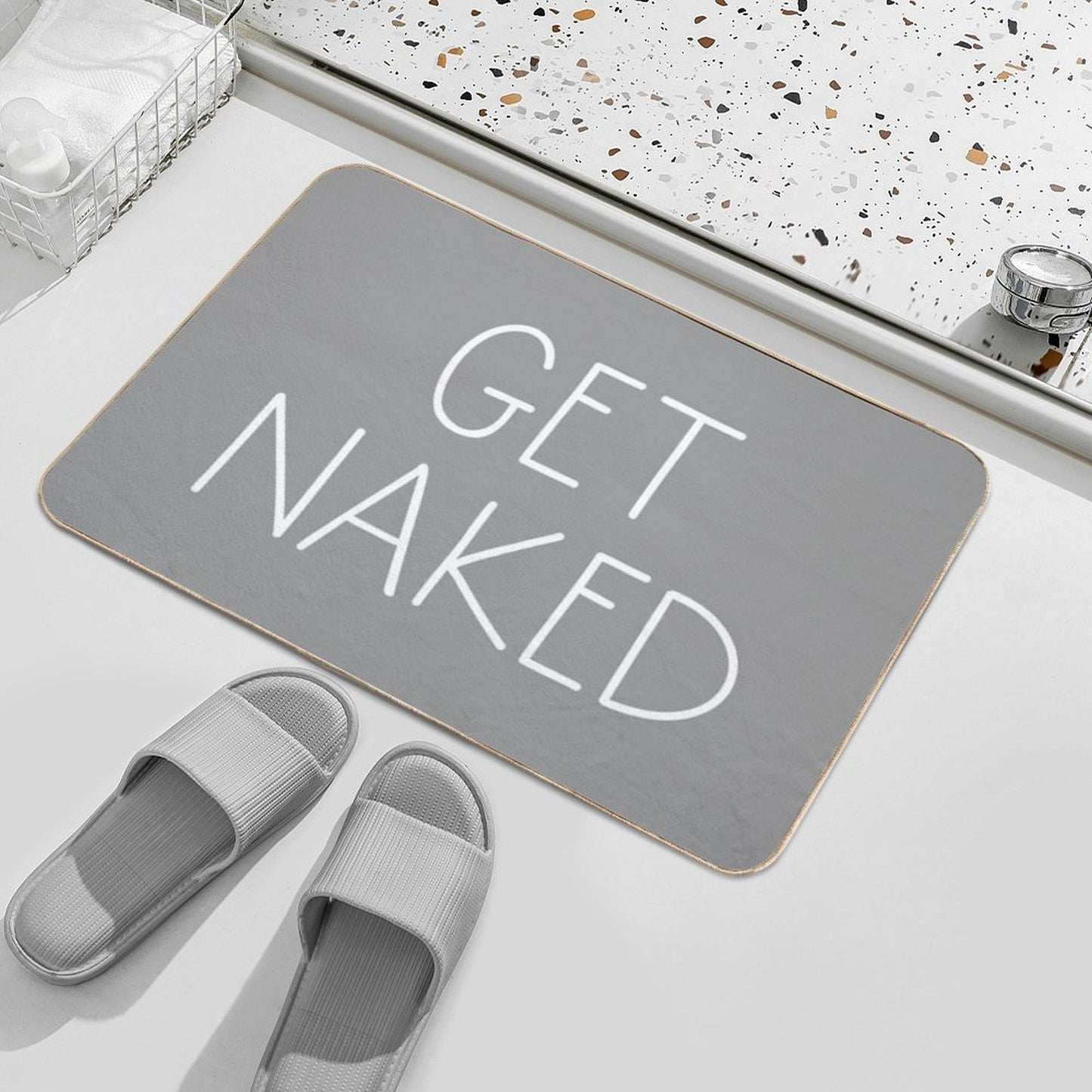 Get Naked Grey Bath Mat