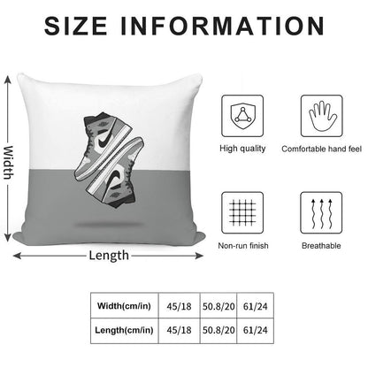 Jordan 1 - Light Grey Soft Washable Throw Pillow