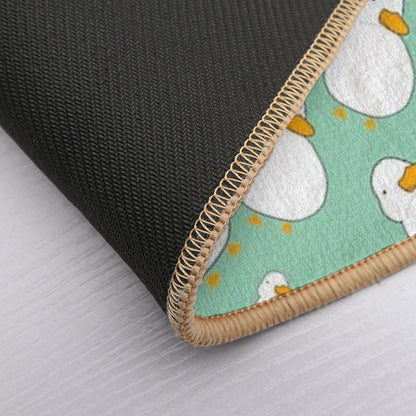 Chubby Duck Pattern Cute Fluffy White Bird Simple Anime Cartoon Kawaii Animal Bath Mat