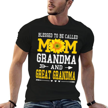 Blessed To Be Called Mom Grandma Great Grandma Mother's Day  Heathered Texture T-Shirt