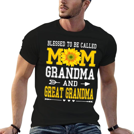 Blessed To Be Called Mom Grandma Great Grandma Mother's Day  Heathered Texture T-Shirt