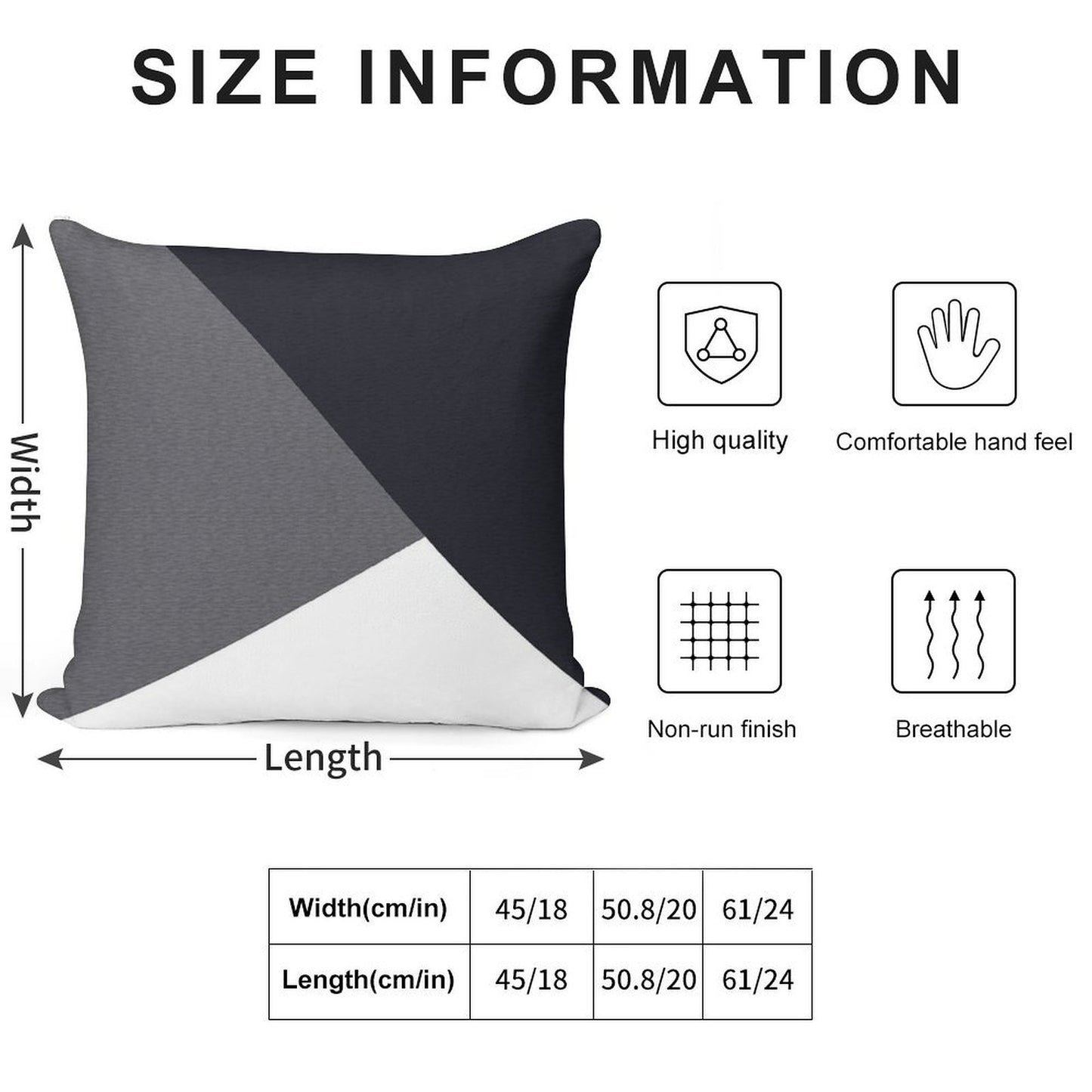 Grey Geometric Triangle Soft Multiple Sizes Throw Pillow