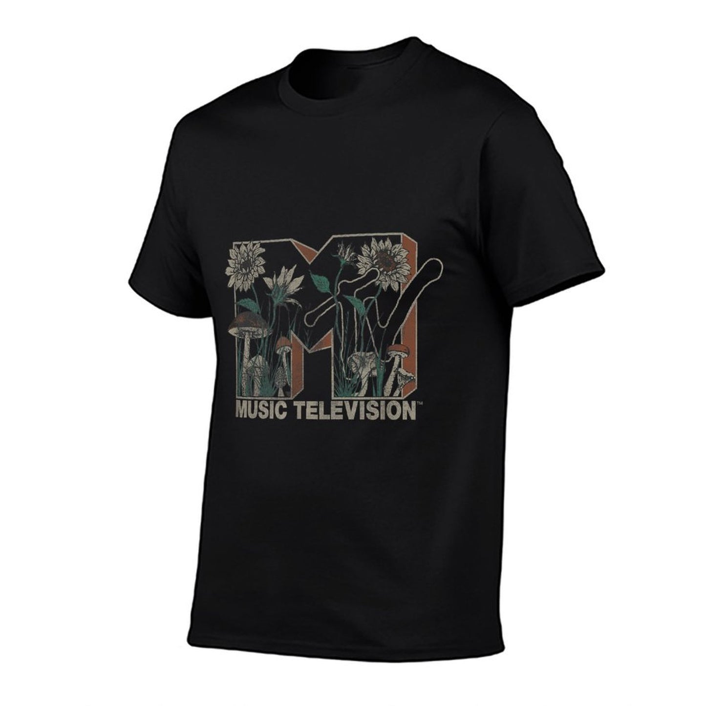 MTV Music Television Wild Flower Mushrooms MTV Logo  Versatile T-Shirt