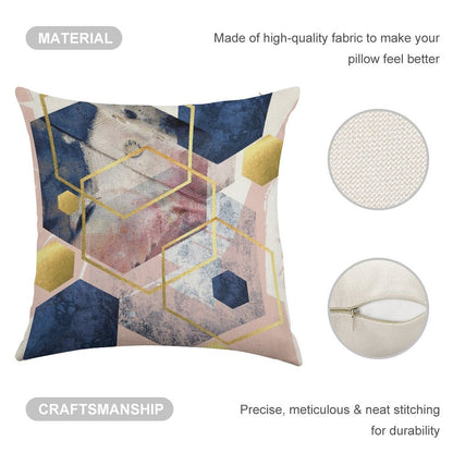 Abstract Geo Linen Throw Pillow Cover