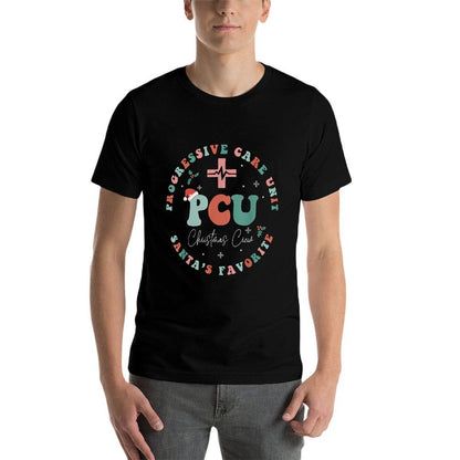 Progressive Care Unit PCU Christmas Crew Nursing PCU Nurse  Heathered Texture T-Shirt