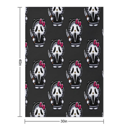Scream Kitty Halloween Throw Blanket
