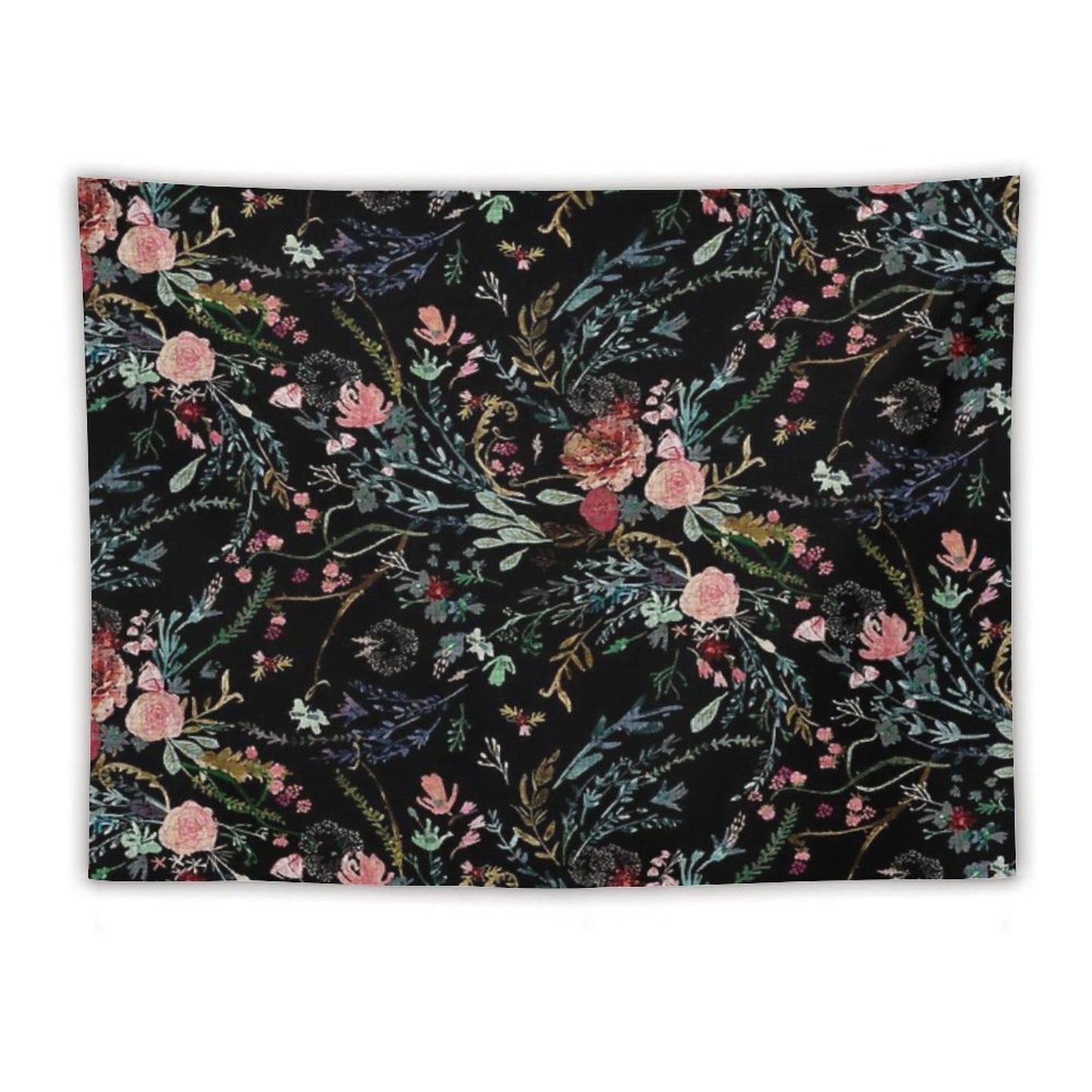 Midnight Floral Tapestry