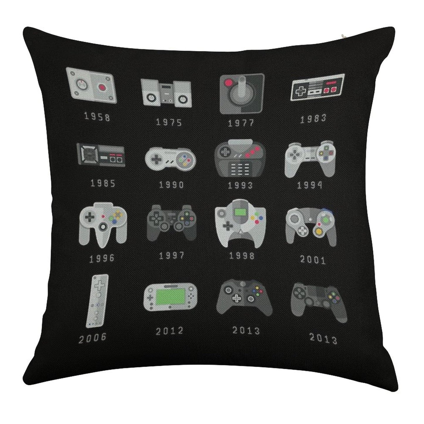 Geek Gaming Controllers Linen Throw Pillow Cover