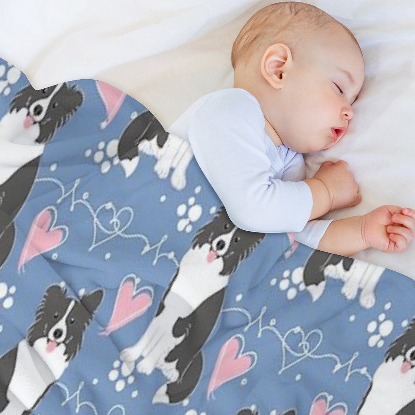 LOVE Border Collie - Black And White 3 Throw Blanket