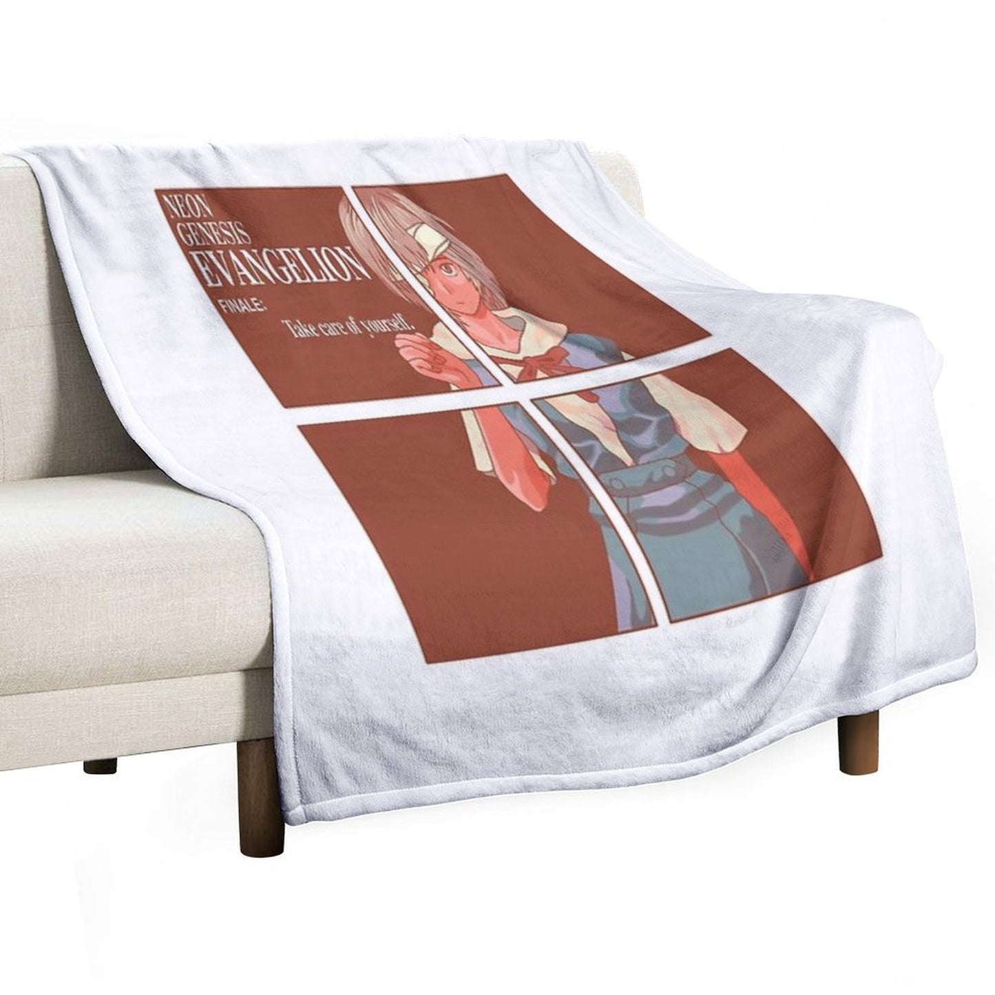 Rei Ayanami Finale Take Care Of Yourself Throw Blanket