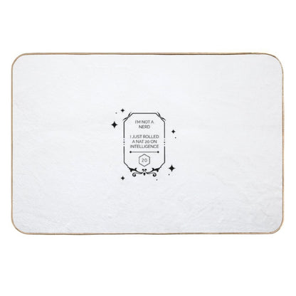 Dnd Intelligence Roll D20  Stain-Proof Bath Mat