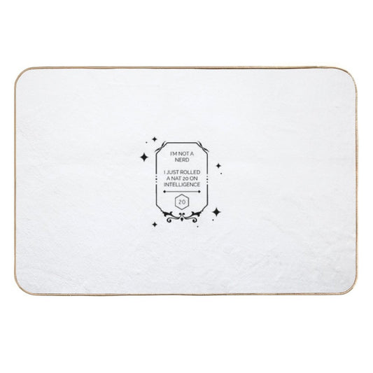 Dnd Intelligence Roll D20  Stain-Proof Bath Mat