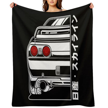 Skyline R32 GTR (White Print) Throw Blanket