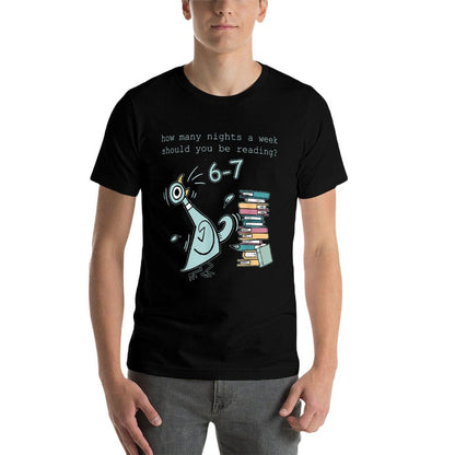 Teacher 6-7 How Many Nights A Week Should You Be Reading  Ribbed Collar T-Shirt