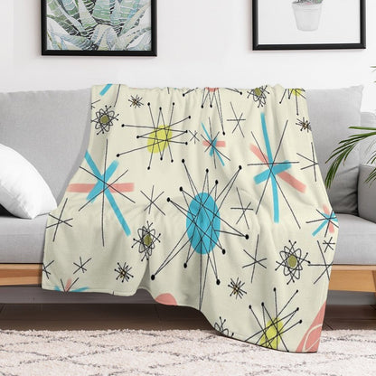 1950's Atomic Starburst Throw Blanket