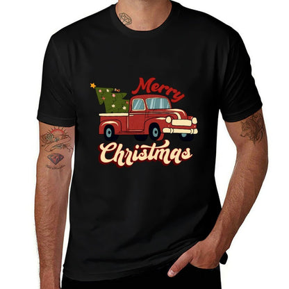 Xmas Merry Christmas Vintage Pickup Truck  Stretchy T-Shirt