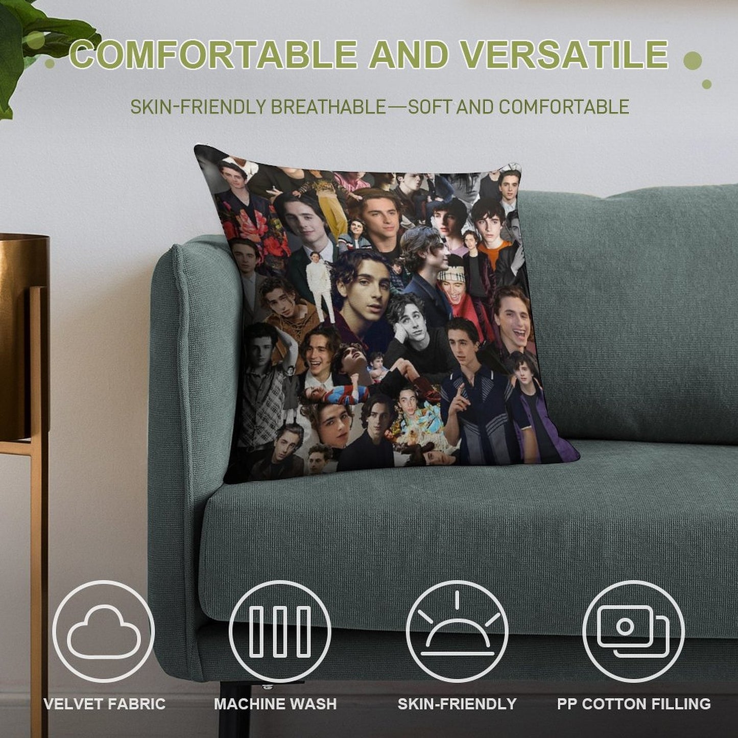 Timothee Chalamet Soft Shrink-Resistant Throw Pillow
