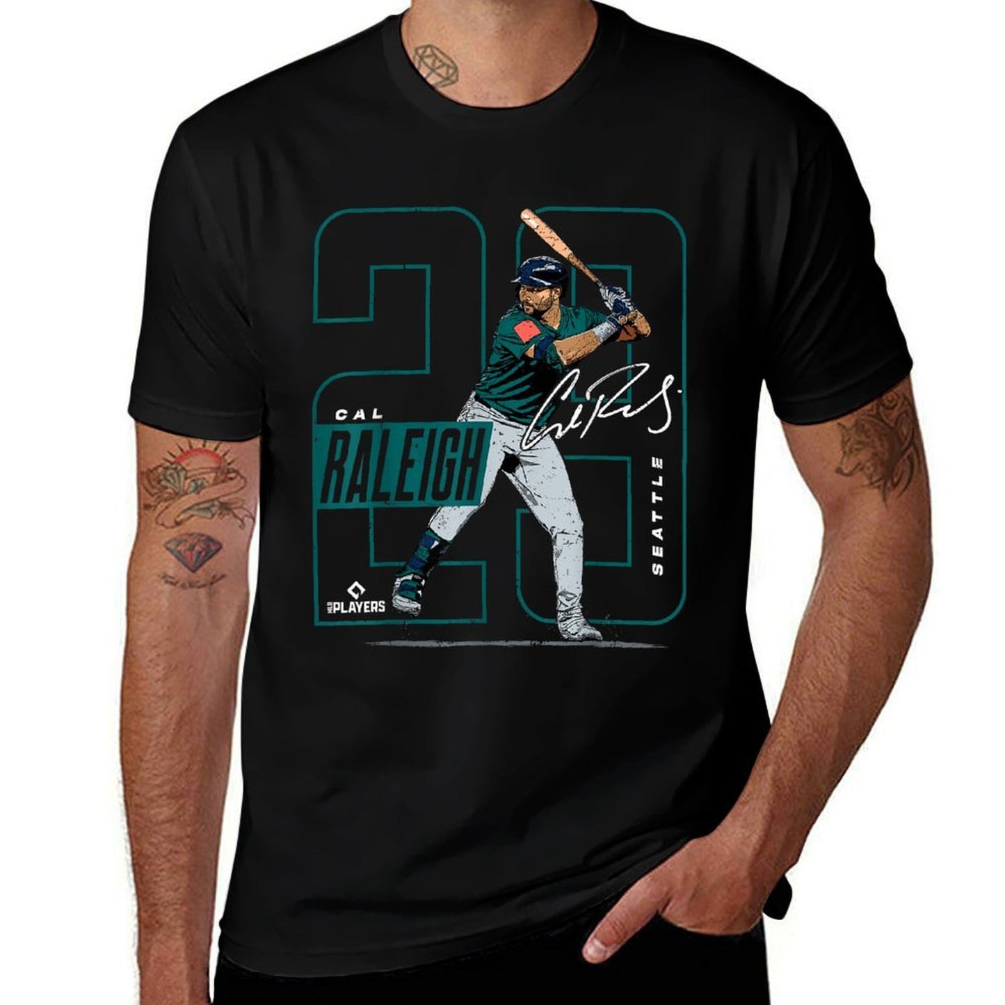 Cal Raleigh  Seattle MLB Baseball Players  MLBCRA202M  High-quality Stitching T-Shirt