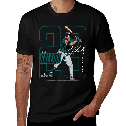 Cal Raleigh  Seattle MLB Baseball Players  MLBCRA202M  High-quality Stitching T-Shirt