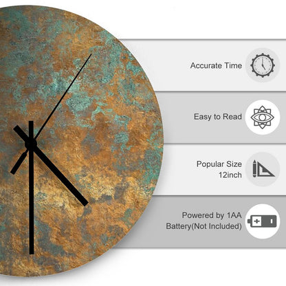 Oxidized Copper Wall Clock