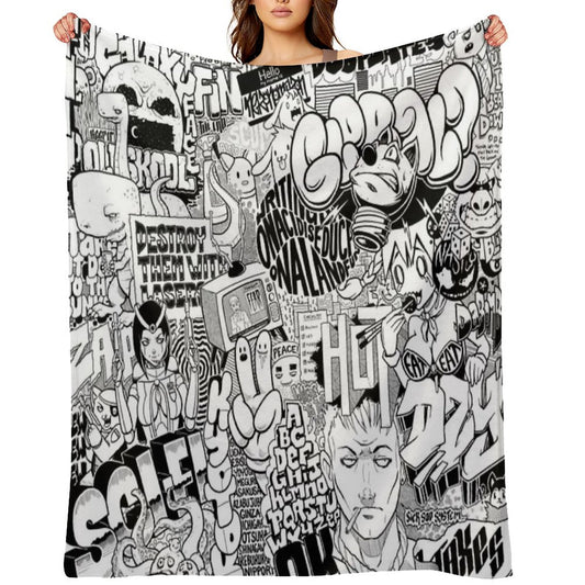 DzyMess No.9 Death & Taxes Throw Blanket
