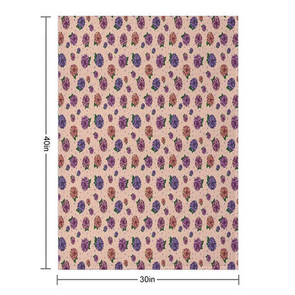 Dahlias Multicolored Peach Throw Blanket