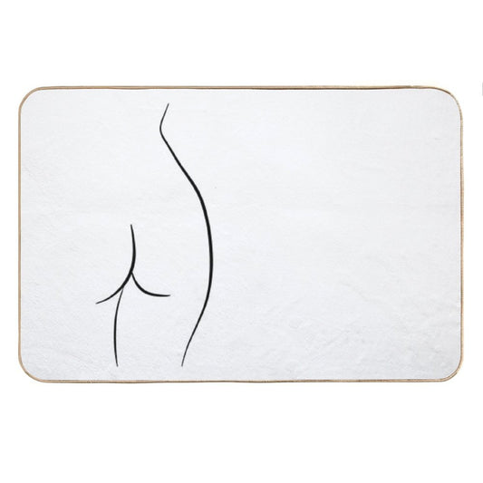 Naked Butt Line Drawing - Curvy Chiara Bath Mat