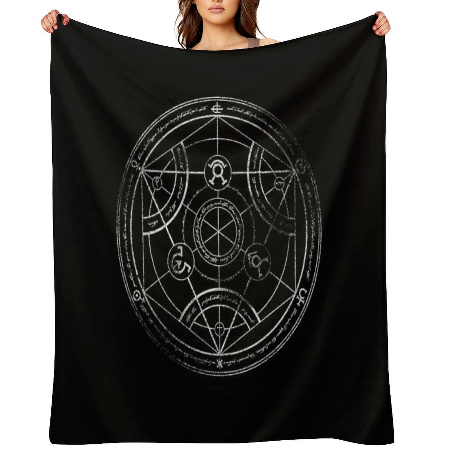 Human Transmutation Circle - Chalk Throw Blanket