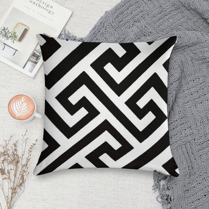 Throw Pillow  Cushion in Maze Print Design Soft Washable Throw Pillow