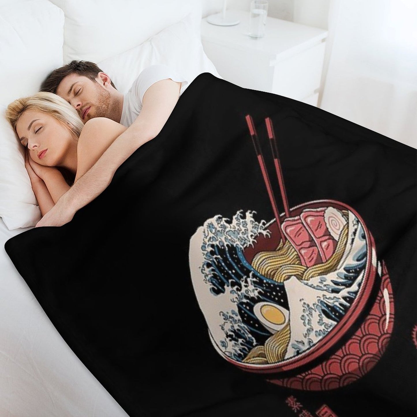 Great Ramen Wave Throw Blanket