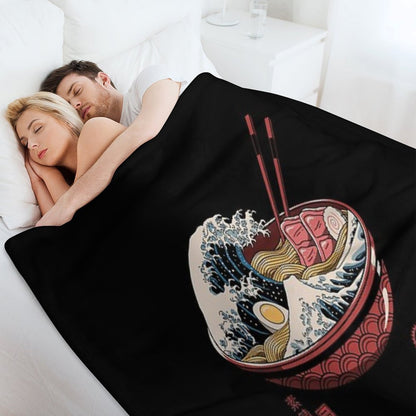 Great Ramen Wave Throw Blanket