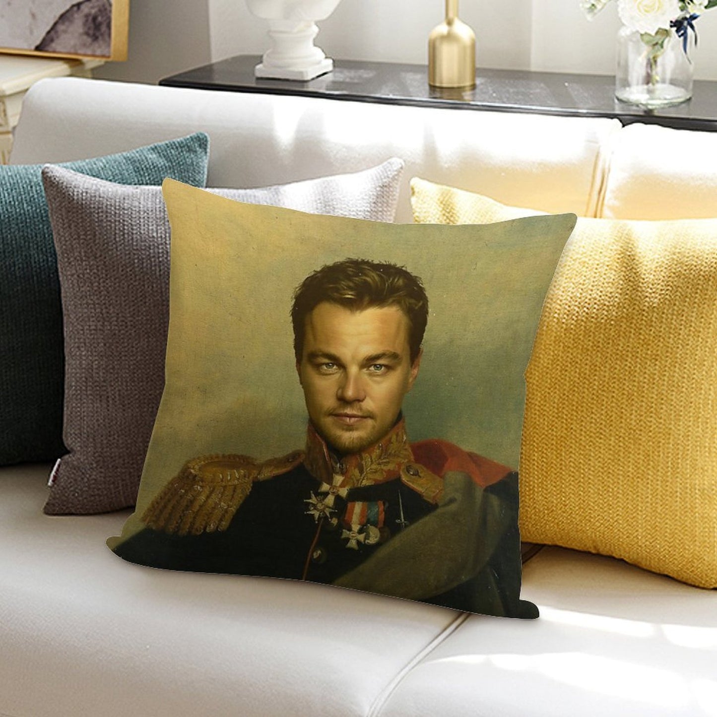 Leonardo Dicaprio - Replaceface Soft Gift Ready Throw Pillow
