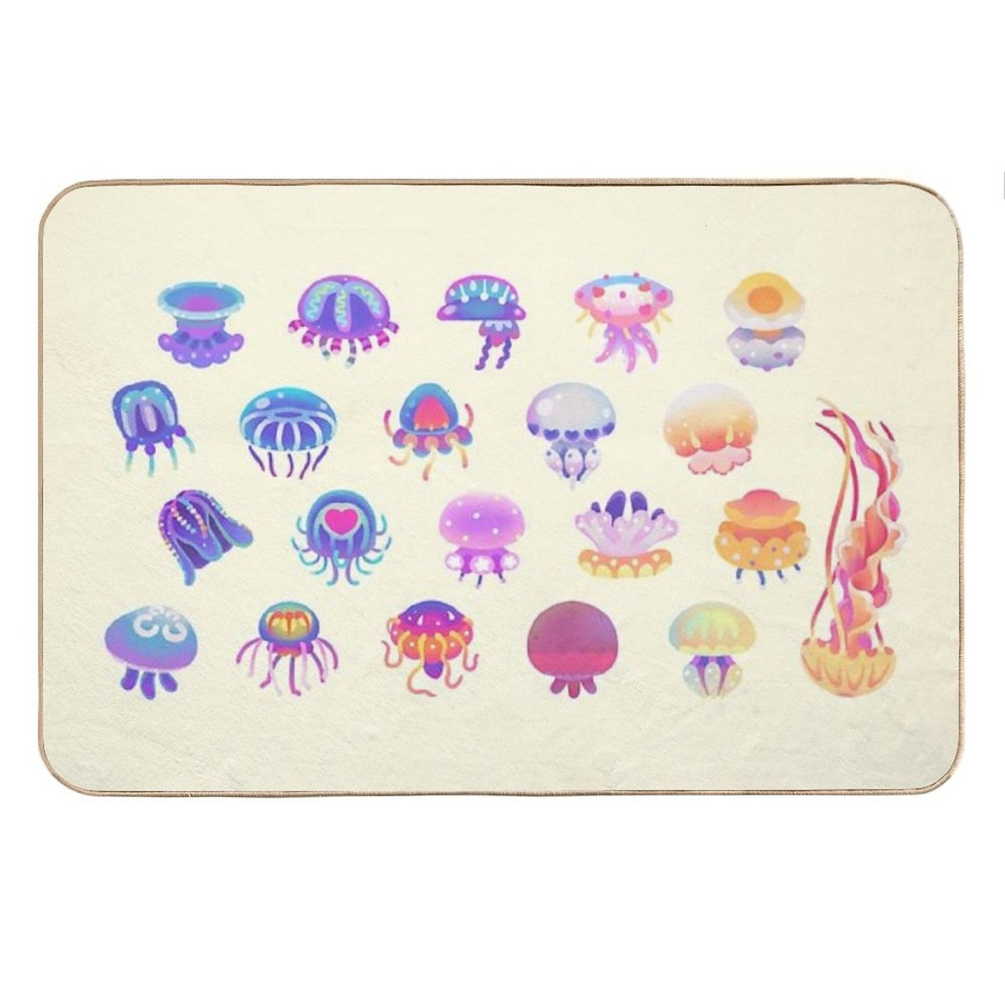 Jellyfish Day - Pastel Bath Mat