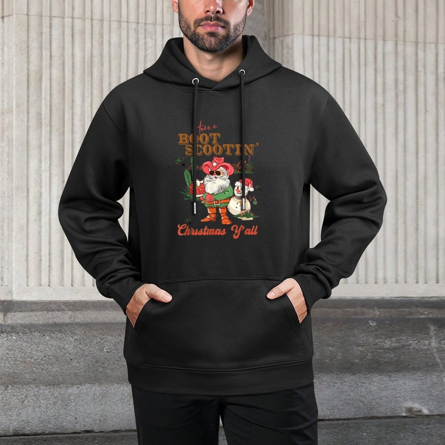 Have A Boot Santa Claus Scootin Cowboy Christmas Men Women Adjustable Hood Hoodie