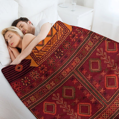 Traditional Moroccan Artwork Design Throw Blanket