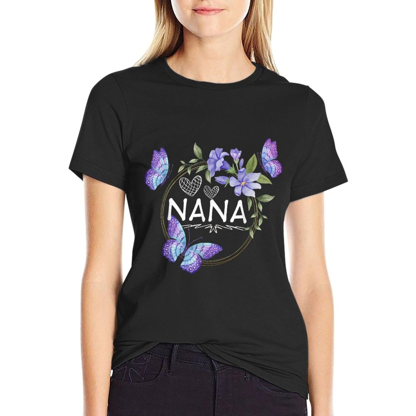 Nana Shirt For Women with Butterflies Mother&#39;s Day T-Shirt