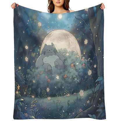 Explore The Enchanting World of My Neighbor Totoro XI Original Art And Illustrations Online Throw Blanket