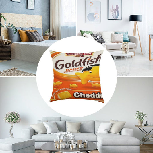Goldfish Linen Throw Pillow Cover