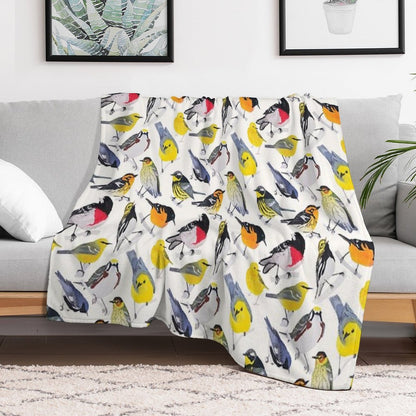 Springtime Birds Throw Blanket